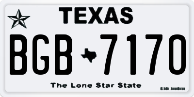 TX license plate BGB7170