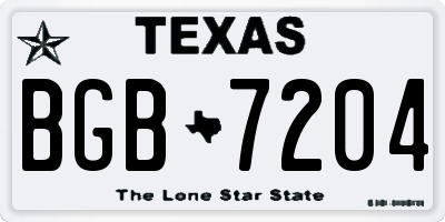 TX license plate BGB7204