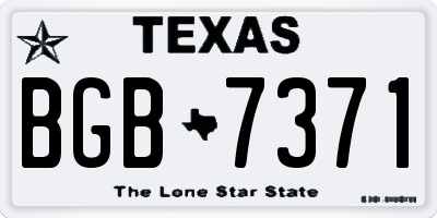 TX license plate BGB7371