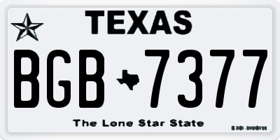 TX license plate BGB7377