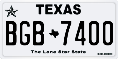TX license plate BGB7400