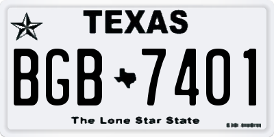 TX license plate BGB7401