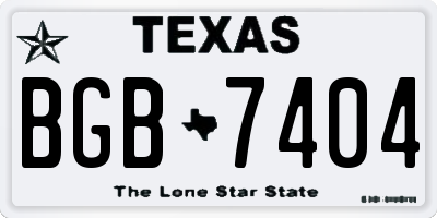 TX license plate BGB7404