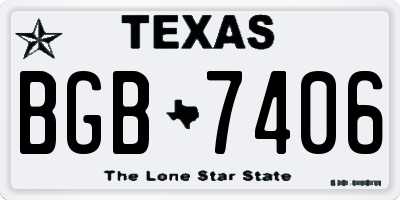 TX license plate BGB7406