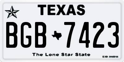TX license plate BGB7423
