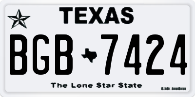 TX license plate BGB7424
