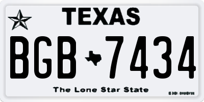 TX license plate BGB7434