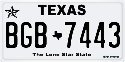 TX license plate BGB7443
