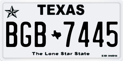 TX license plate BGB7445