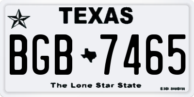 TX license plate BGB7465