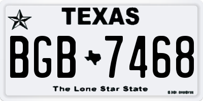 TX license plate BGB7468