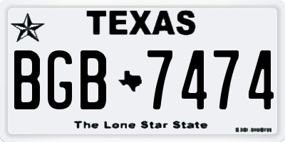TX license plate BGB7474