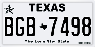 TX license plate BGB7498