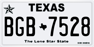 TX license plate BGB7528
