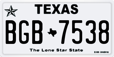 TX license plate BGB7538