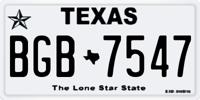 TX license plate BGB7547