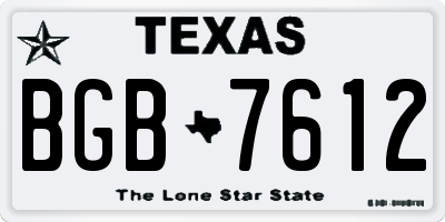 TX license plate BGB7612