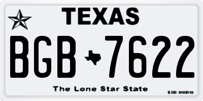 TX license plate BGB7622
