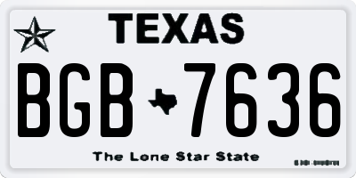 TX license plate BGB7636