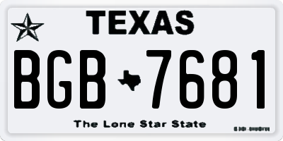 TX license plate BGB7681