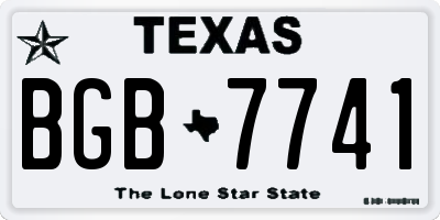 TX license plate BGB7741
