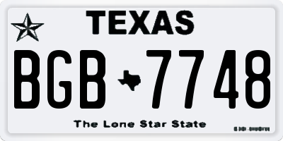 TX license plate BGB7748