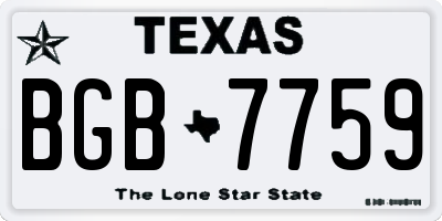 TX license plate BGB7759