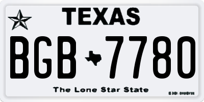 TX license plate BGB7780