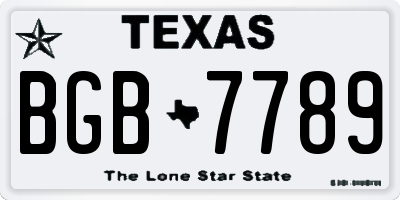 TX license plate BGB7789