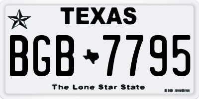 TX license plate BGB7795