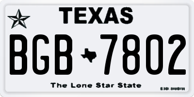 TX license plate BGB7802