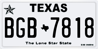 TX license plate BGB7818