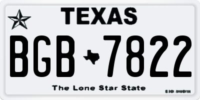 TX license plate BGB7822