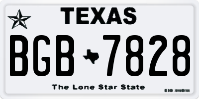 TX license plate BGB7828