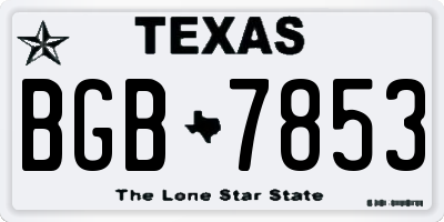 TX license plate BGB7853