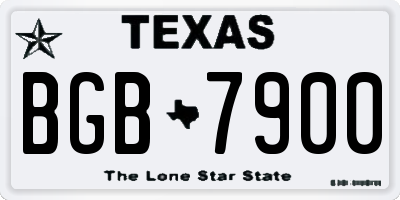 TX license plate BGB7900