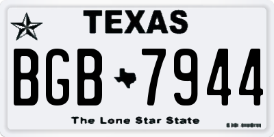 TX license plate BGB7944