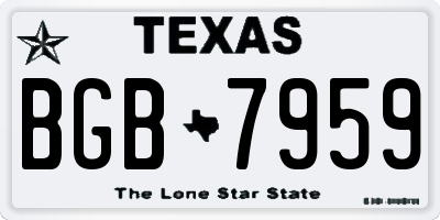 TX license plate BGB7959