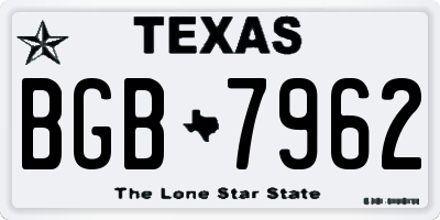 TX license plate BGB7962