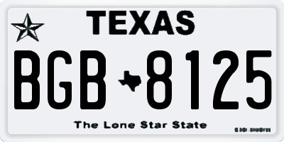 TX license plate BGB8125