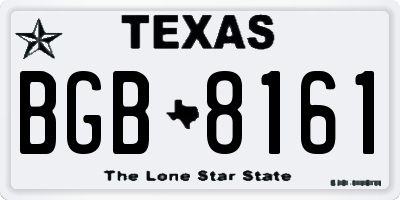 TX license plate BGB8161