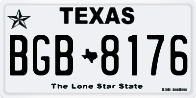 TX license plate BGB8176