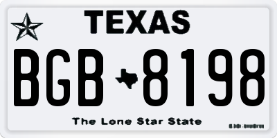 TX license plate BGB8198