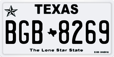 TX license plate BGB8269