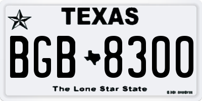 TX license plate BGB8300