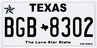 TX license plate BGB8302