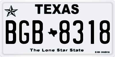 TX license plate BGB8318