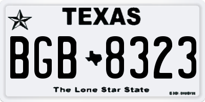 TX license plate BGB8323