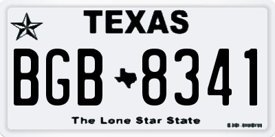 TX license plate BGB8341