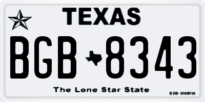 TX license plate BGB8343